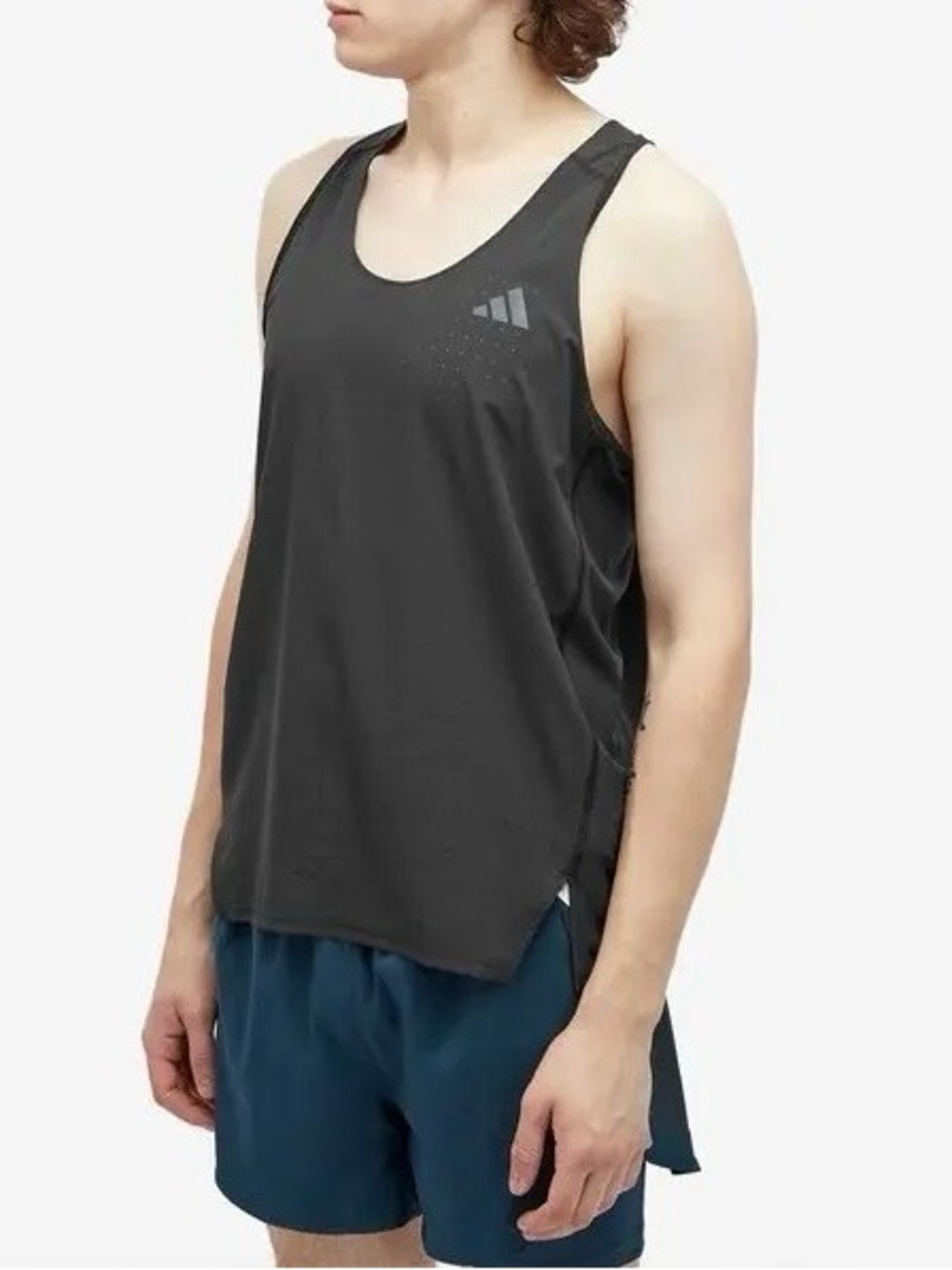 Adidas Black Adizero Running Singlet Tank Top Workout Gym Performance - Sz XL